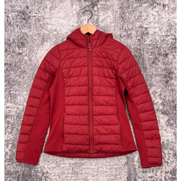 Barbour Jacket 6 Womens Murrelet Quilted Full Zip Puffer In Red - Picture 1 of 10